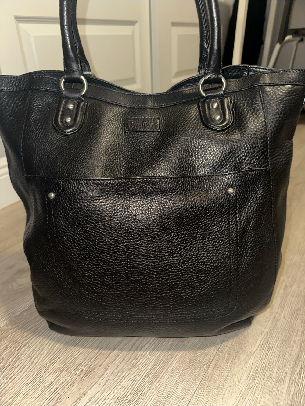 Cole Haan Large Black Pebbled Leather Tote Bag Purse